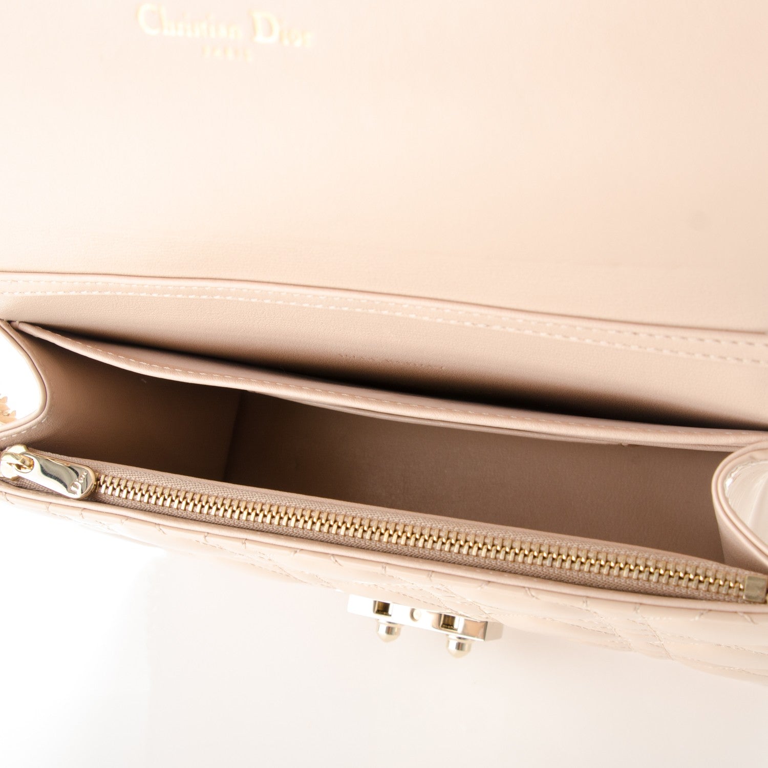 Christian Dior Patent Cannage Miss Dior Promenade Pouch Beige 5 of 8