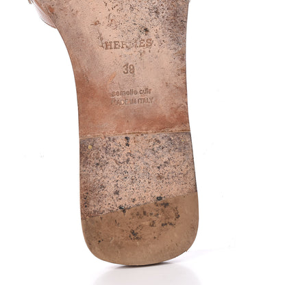 Hermes Laminated Nappa Calfskin Oran Sandals 39 Gold 12 of 18