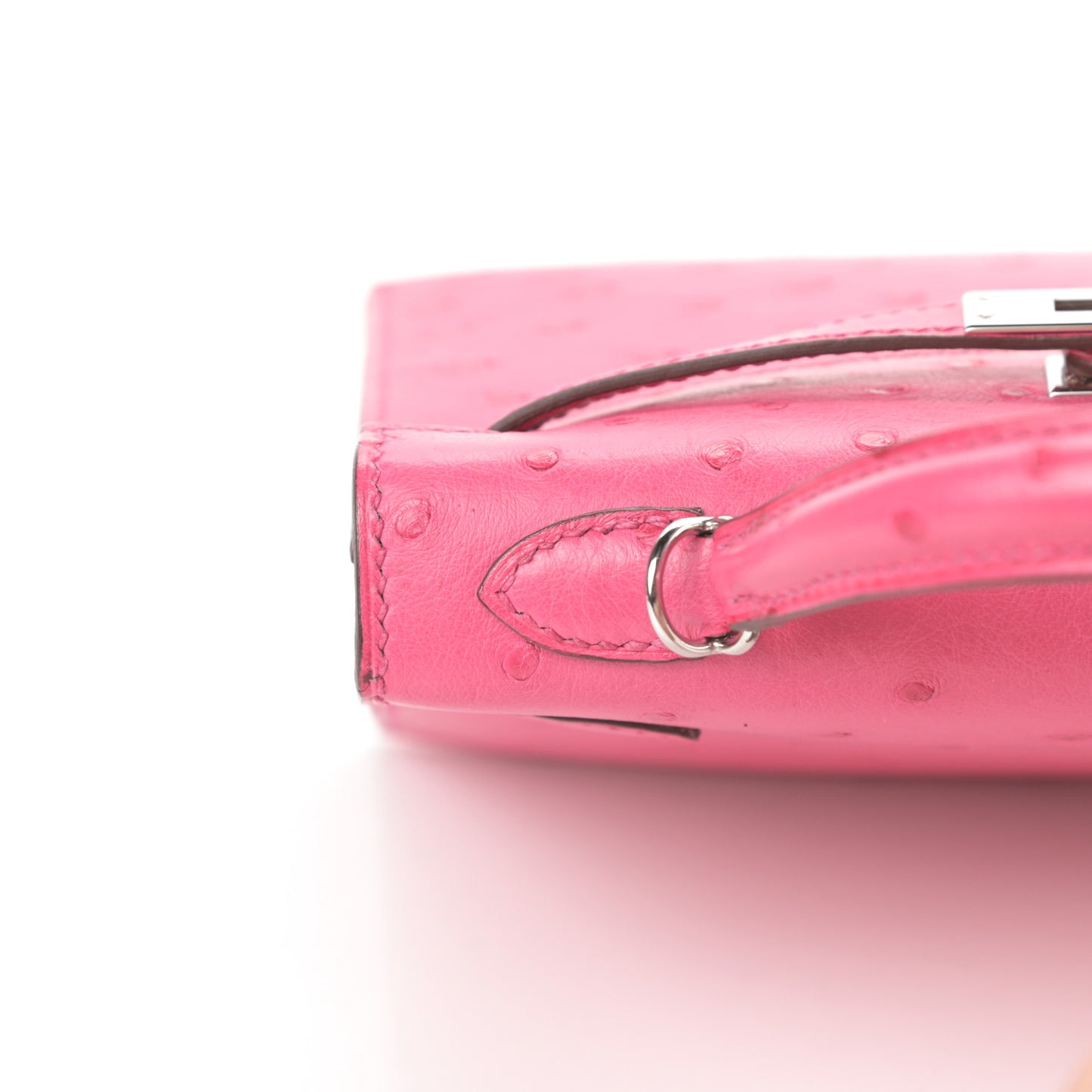 Ostrich Kelly Sellier Mini 20 Rose Tyrien