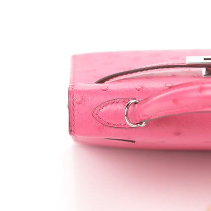 Hermes Ostrich Kelly Sellier Mini 20 Rose Tyrien 10 of 33