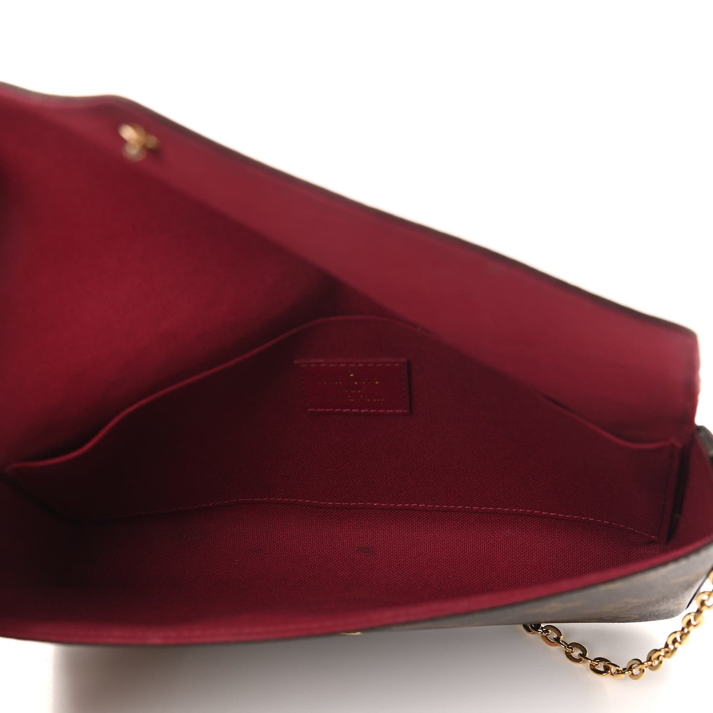 Monogram Pochette Felicie Chain Wallet Fuchsia