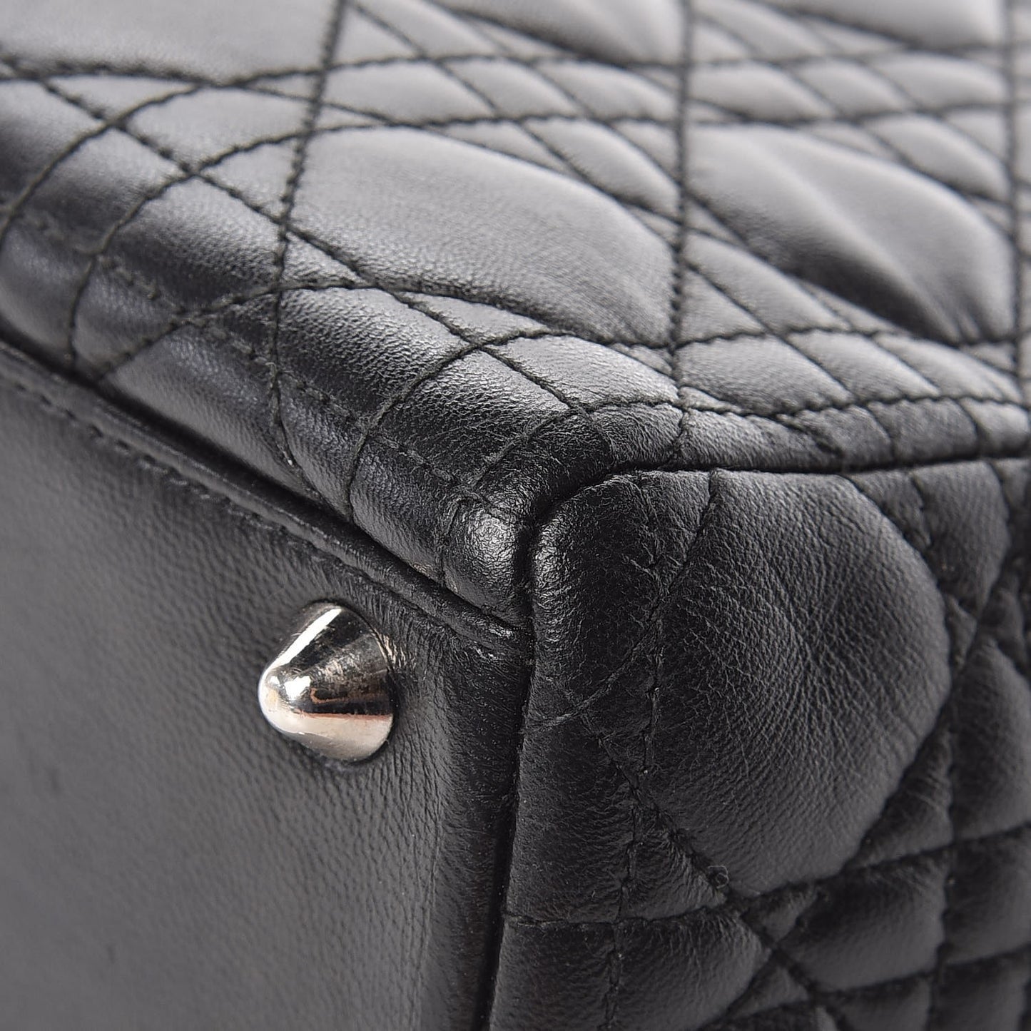 Lambskin Cannage Large Lady Dior Black