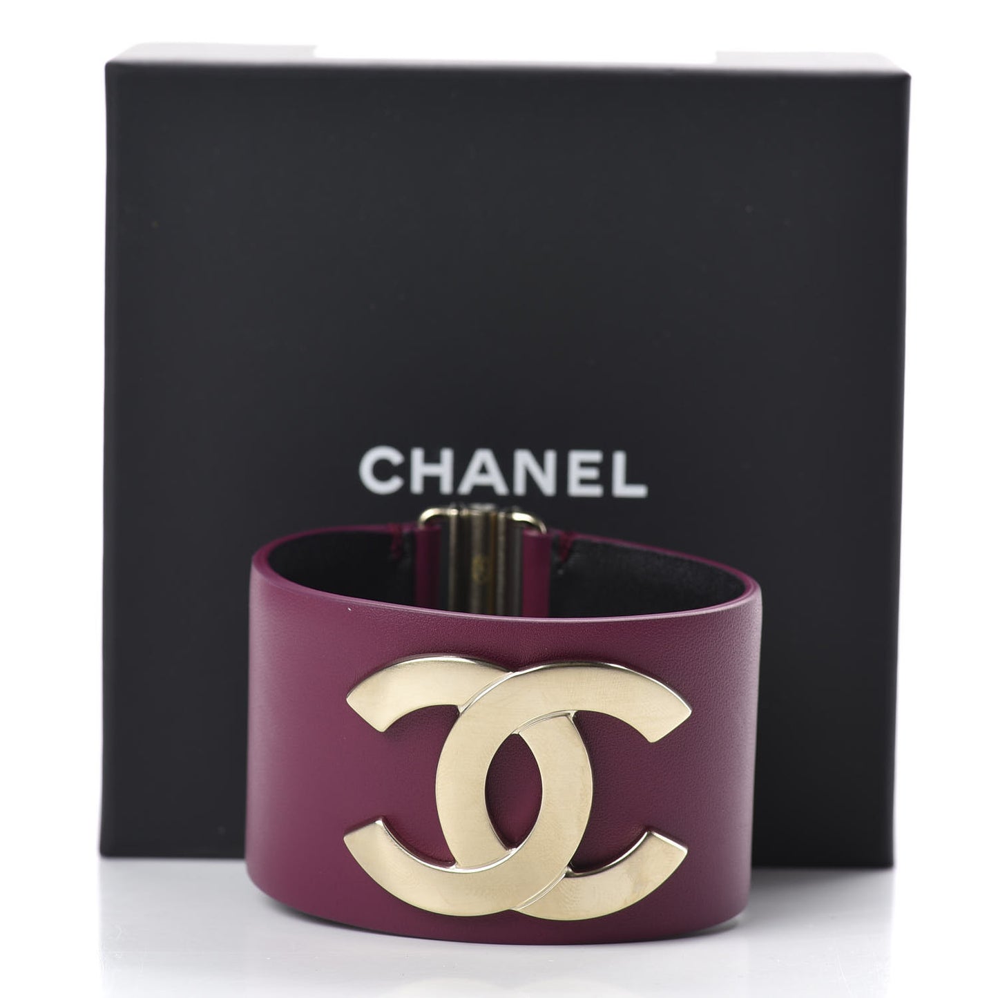 Calfskin CC Wide Cuff M Dark Pink