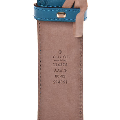 Gucci Guccissima Signature Interlocking G 40mm Belt 80 32 Deep Cobalt 4 of 9