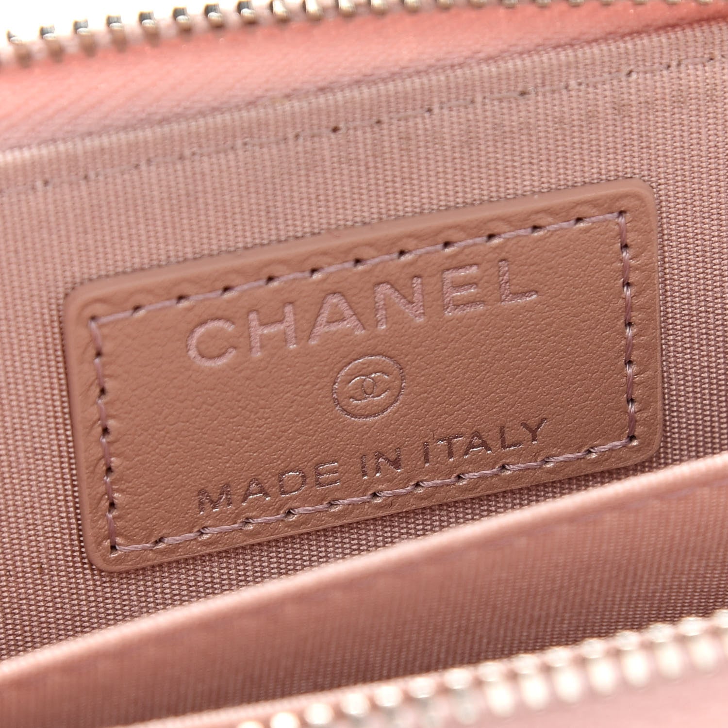 Chanel Goatskin Camellia Embossed Zip Coin Purse Light Pink 6 of 7