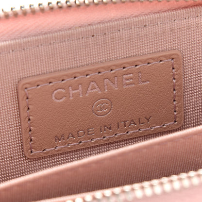 Chanel Goatskin Camellia Embossed Zip Coin Purse Light Pink 6 of 7