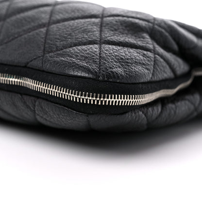 Chanel Calfskin Quilted Expandable Zip Shoulder Bag Black 9 of 12