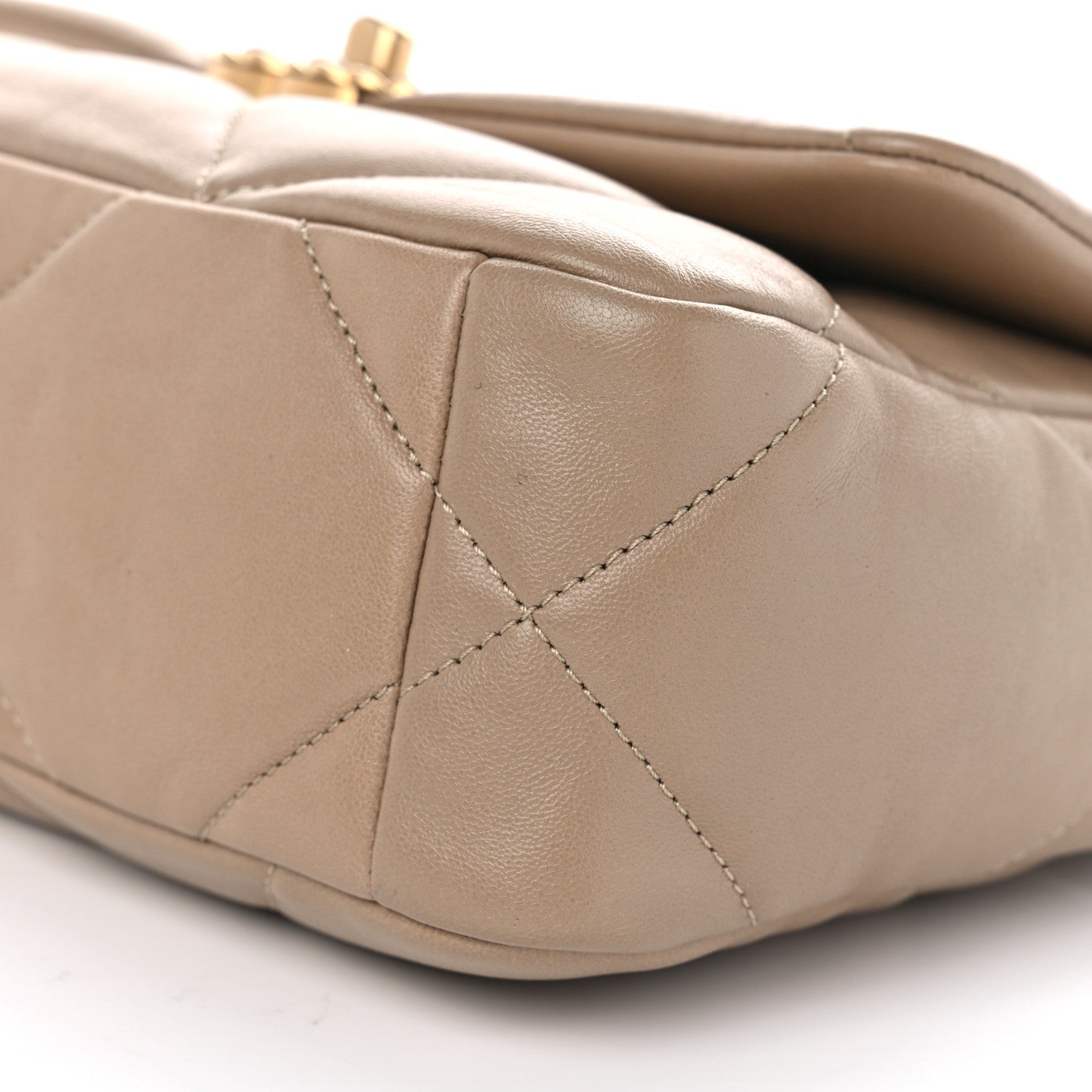Chanel Lambskin Quilted Medium Chanel 19 Flap Dark Beige 10 of 11