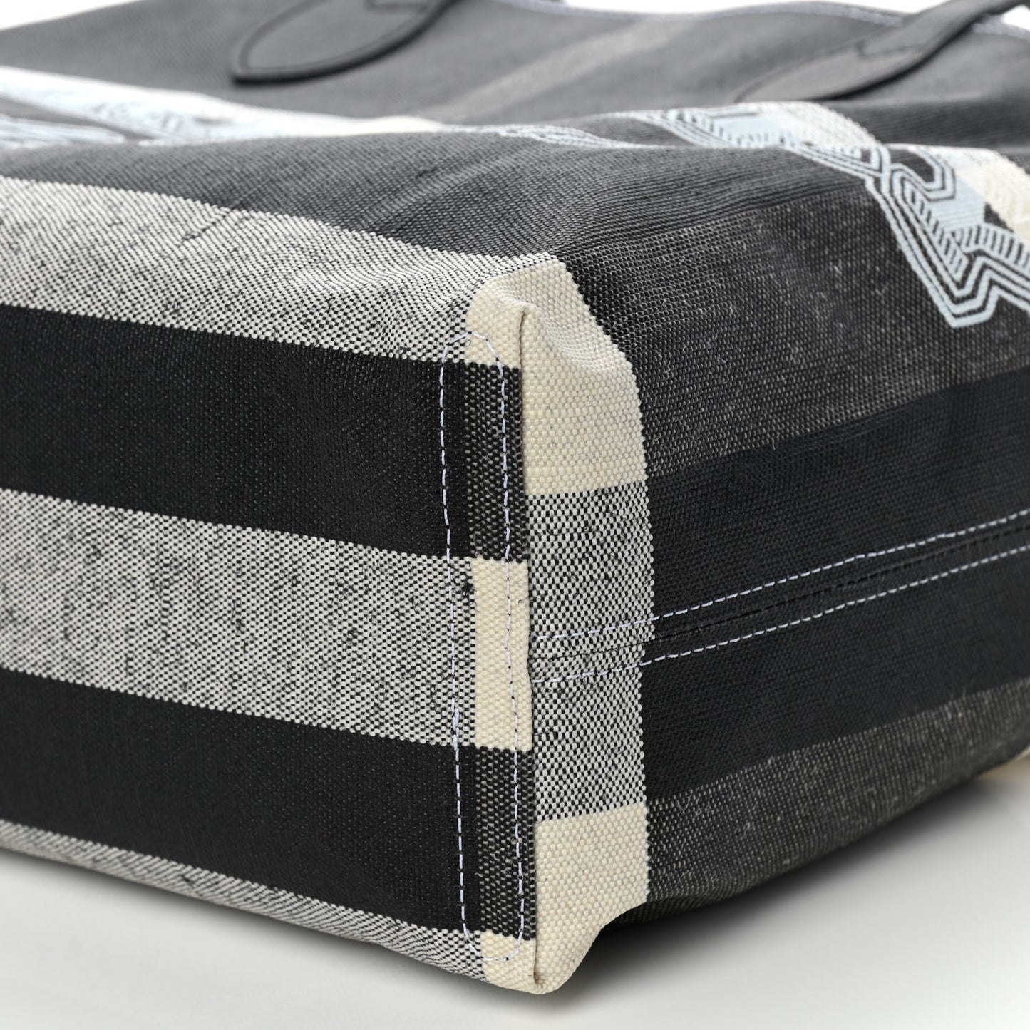 Coated Canvas Mega Check Medium Doodle Tote Black