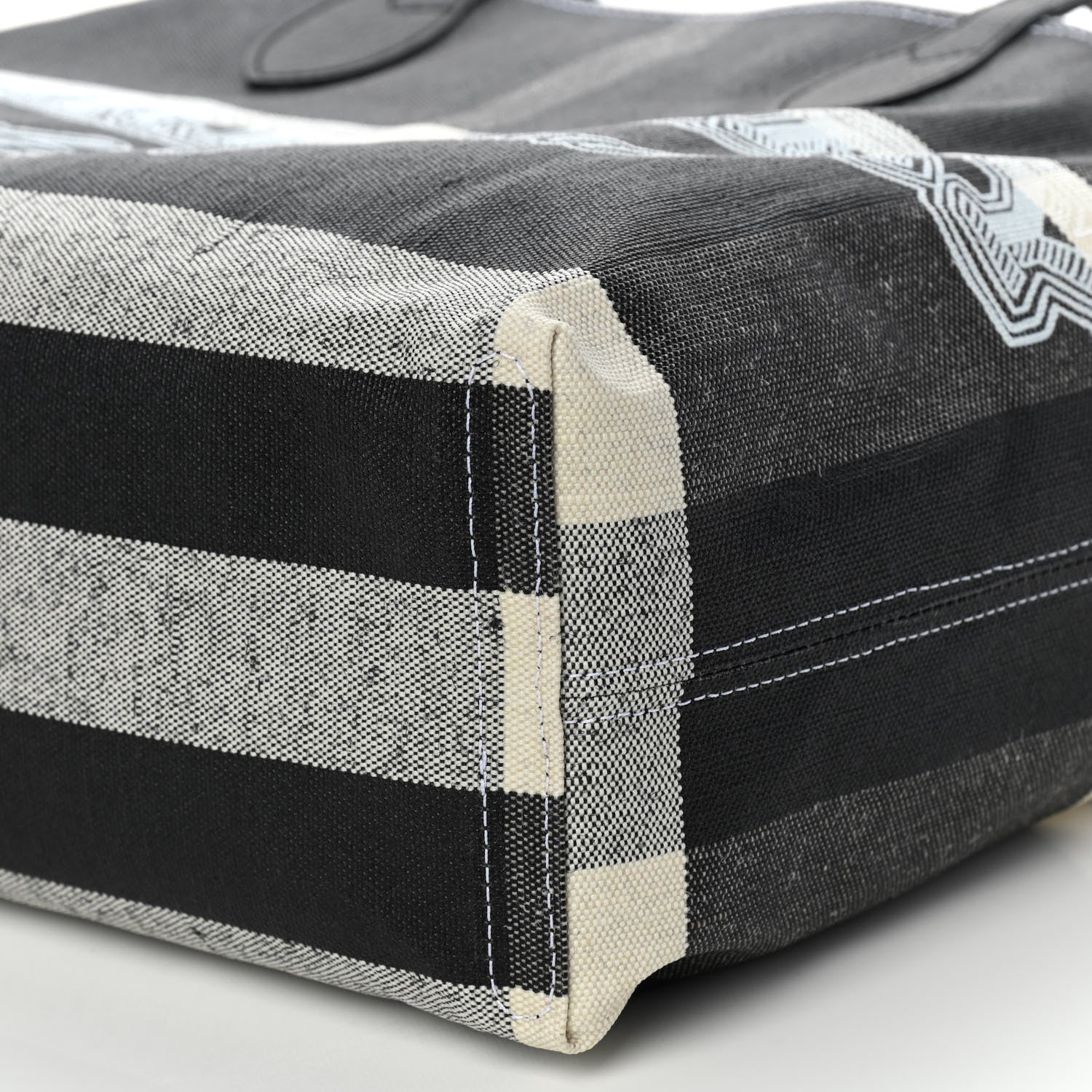 Burberry Coated Canvas Mega Check Medium Doodle Tote Black 9 of 9