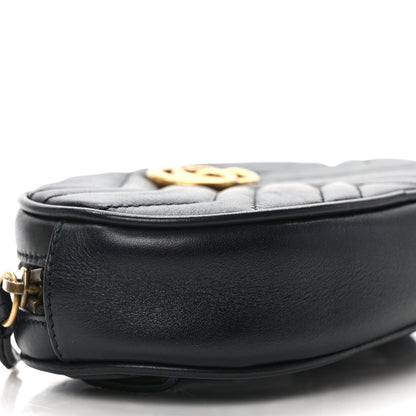 Gucci Calfskin Matelasse GG Marmont Belt Bag 85 34 Black 8 of 10