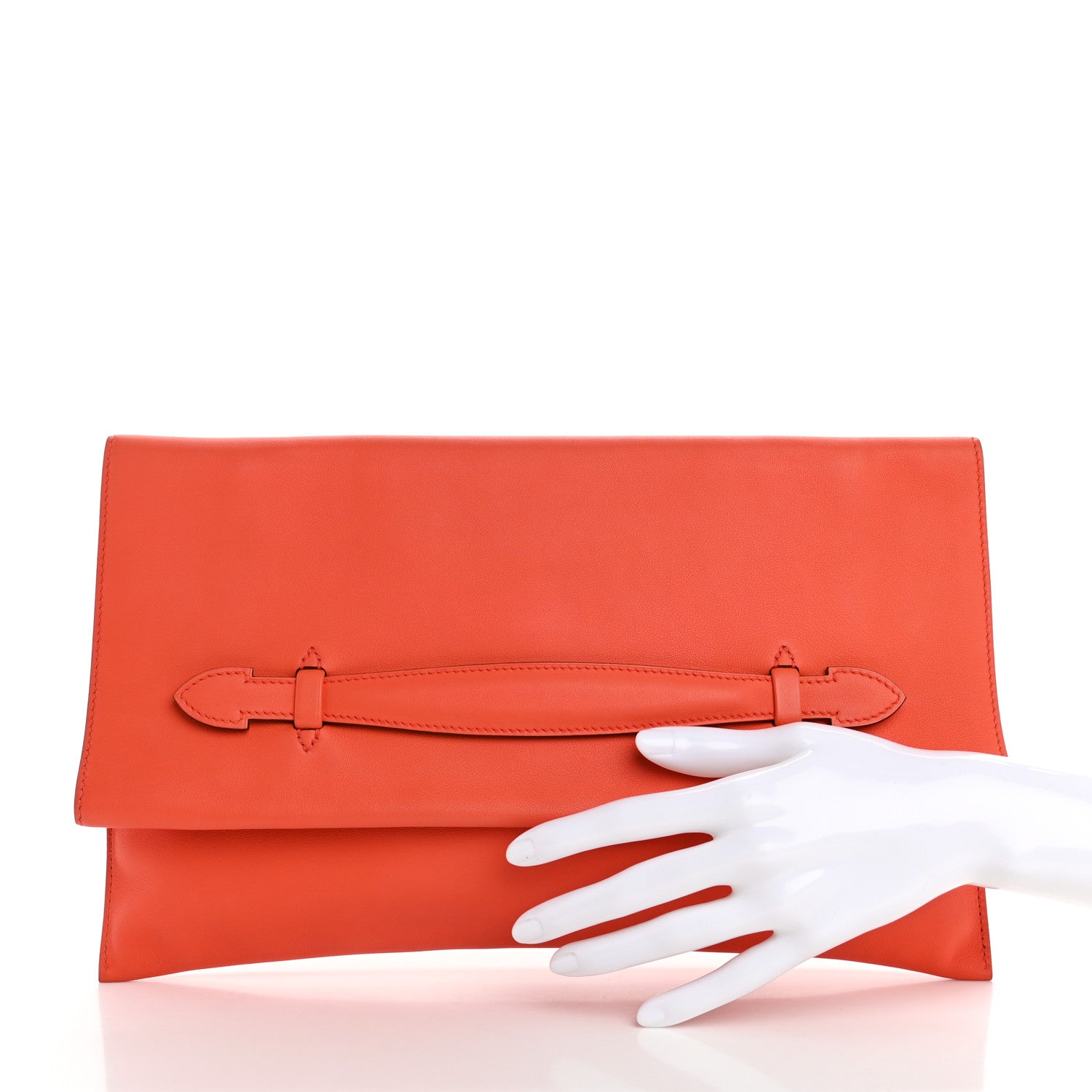 Hermes Evercolor Pliplat Clutch Orange Poppy 2 of 9