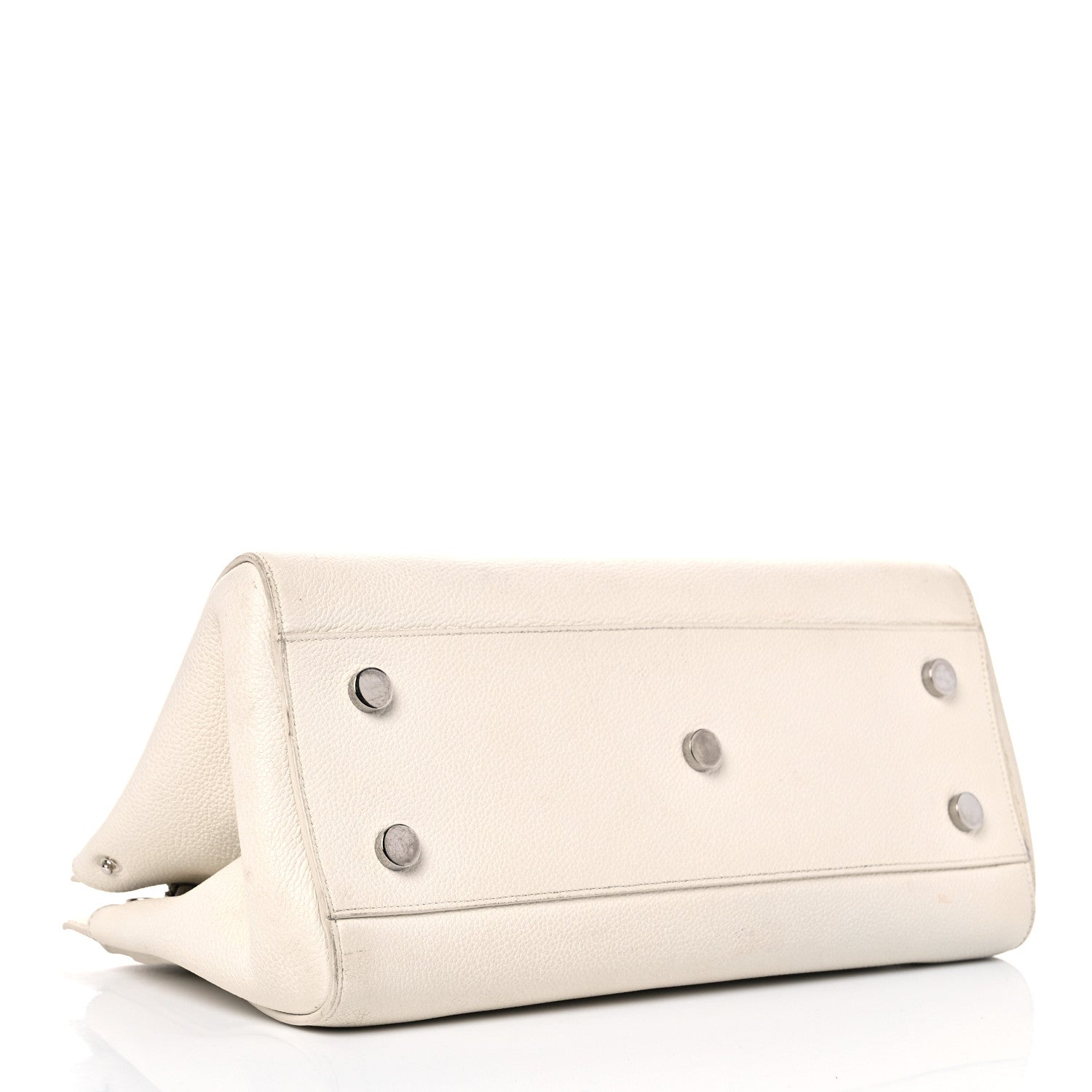 Saint Laurent Grained Calfskin Small Rive Gauche White 4 of 35