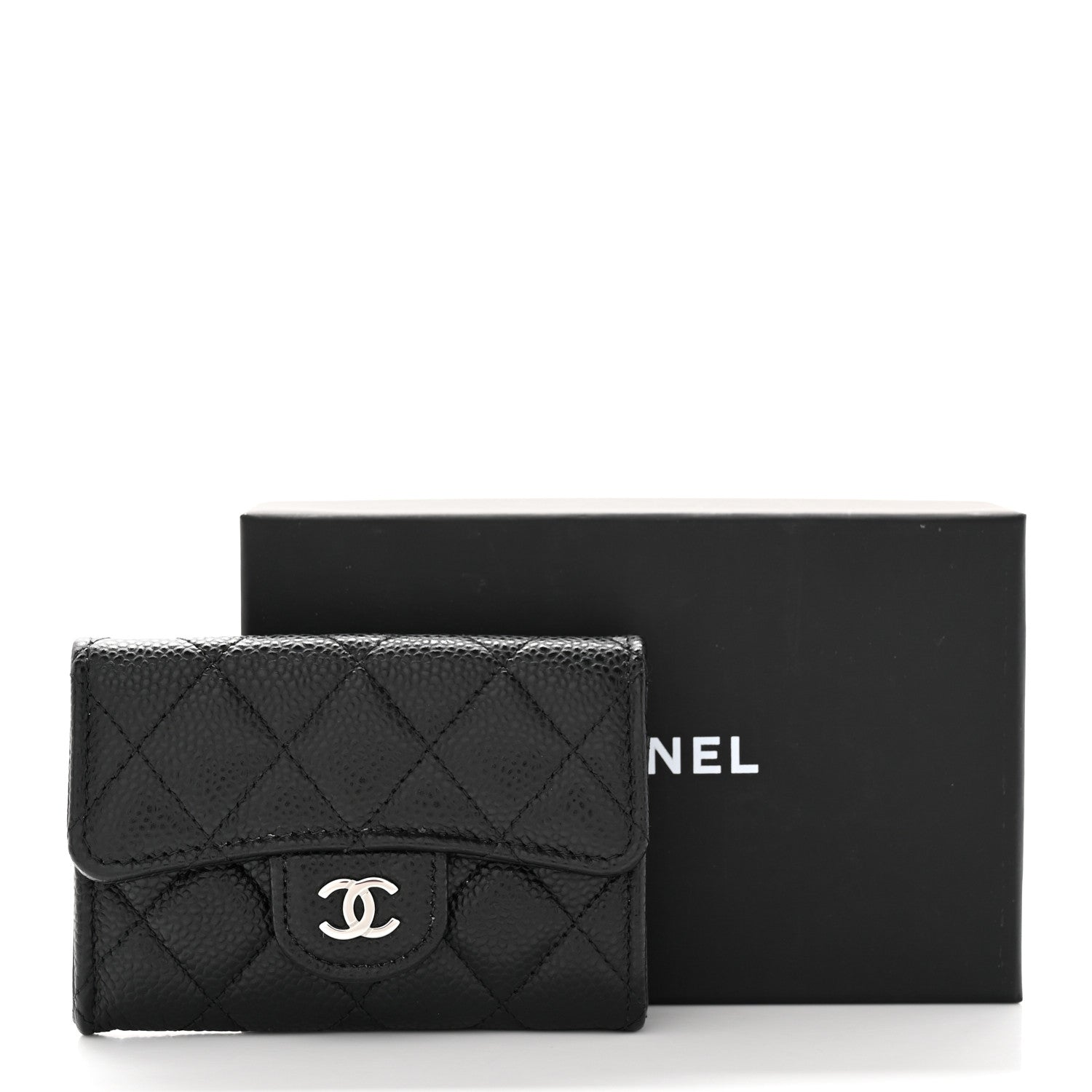 Chanel Caviar Quilted Flap Card Holder Wallet Black 9 of 9