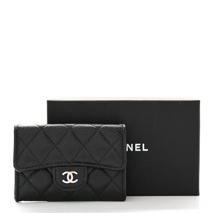 Chanel Caviar Quilted Flap Card Holder Wallet Black 9 of 9