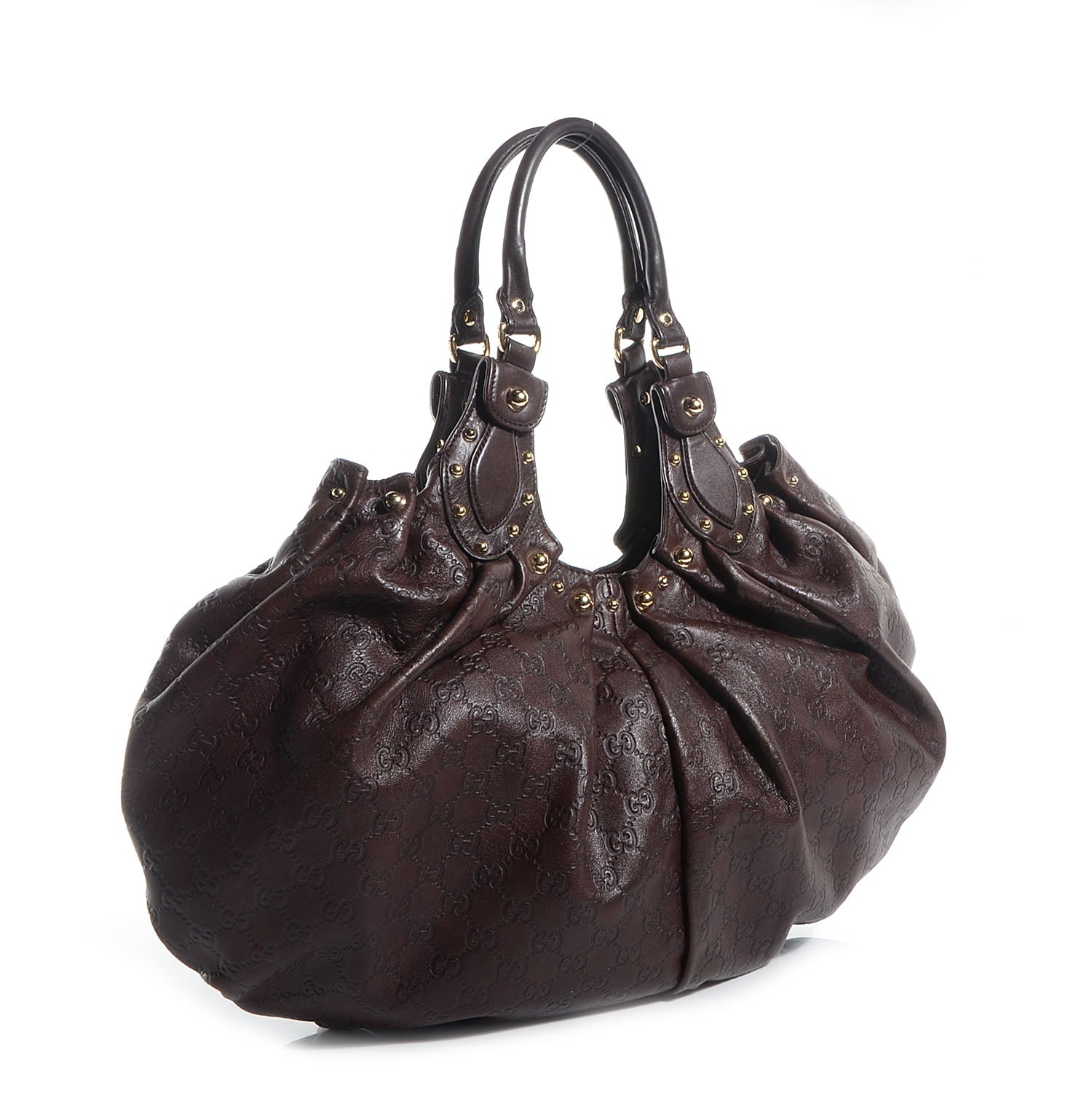 Gucci Guccissima Studded Pelham Shoulder Bag Brown 3 of 7
