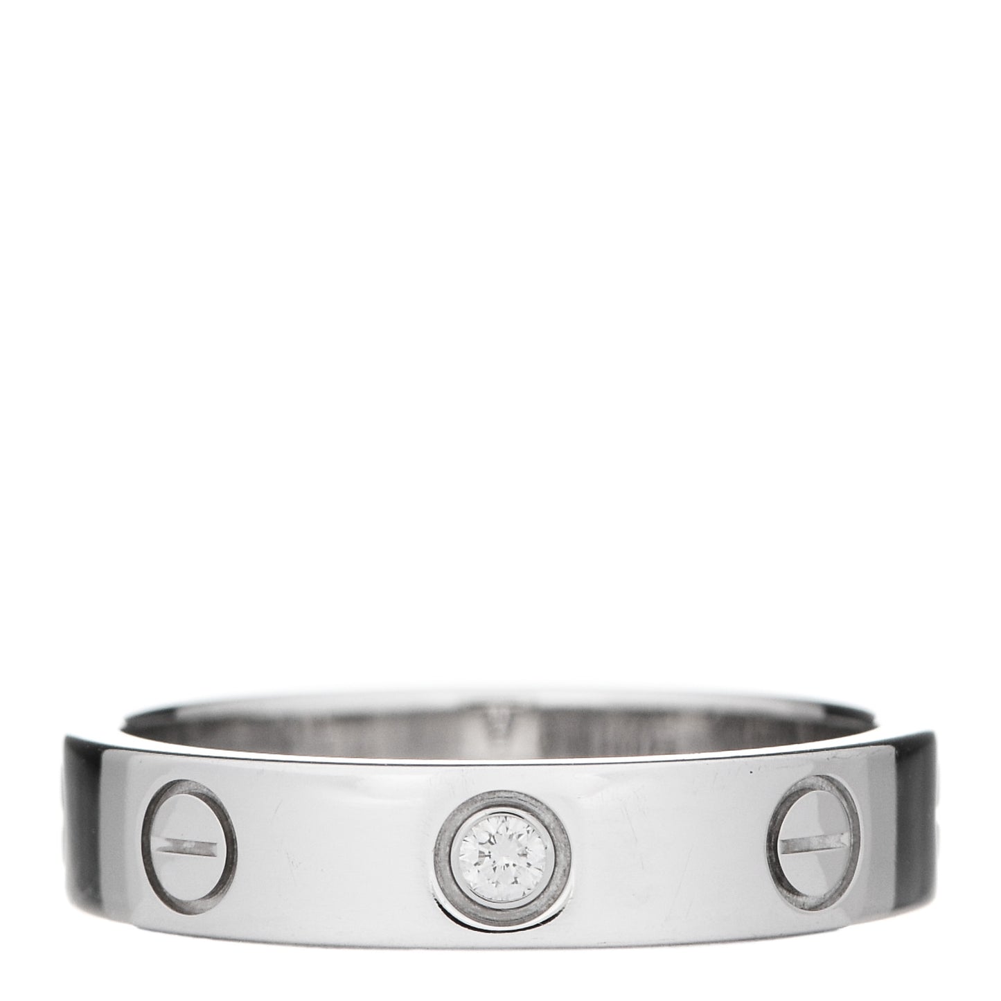 18K White Gold Diamond 4mm LOVE Wedding Band Ring 51 5.75
