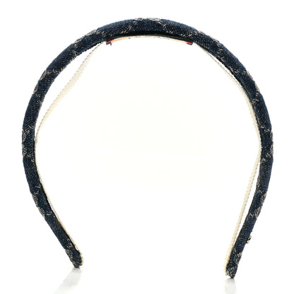 Gucci Denim Monogram Headband 3 of 5