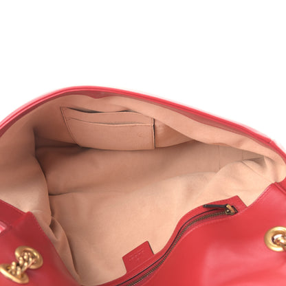 Gucci Calfskin Matelasse Large GG Marmont Shoulder Bag Hibiscus Red 5 of 11