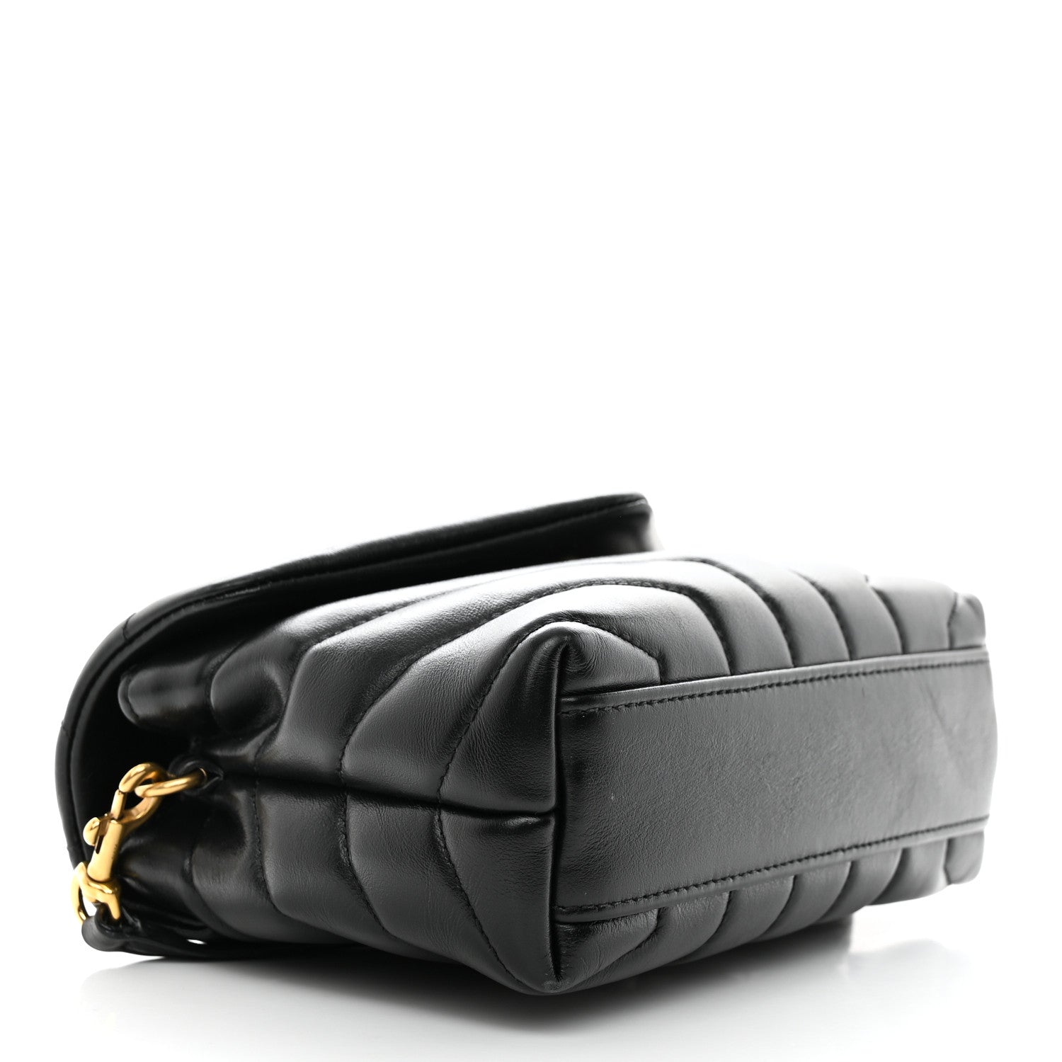 Saint Laurent Calfskin Y Quilted Monogram Toy Loulou Crossbody Bag Black 4 of 10