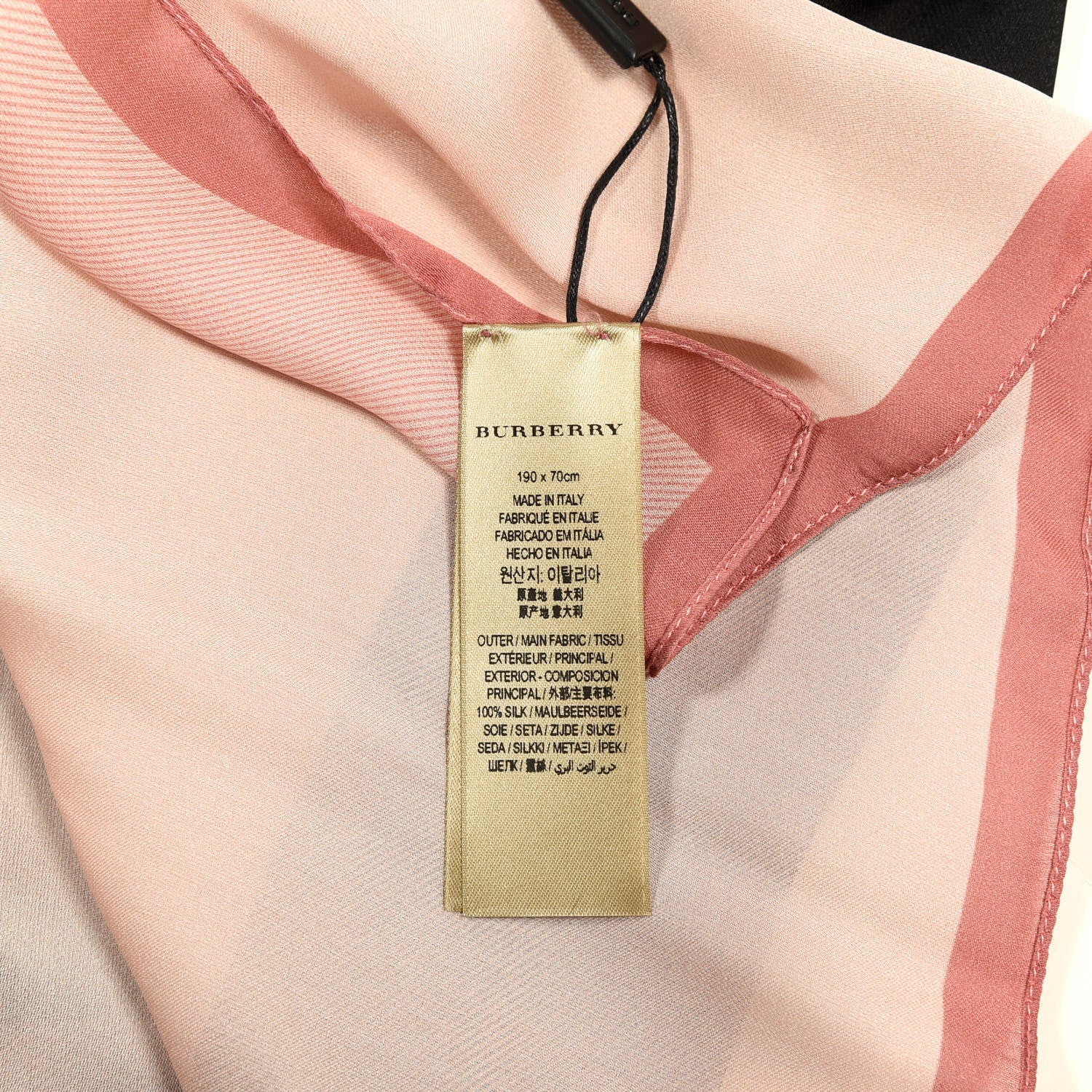 Burberry Silk Ultra Washed Mega Check Scarf Ash Rose 2 of 3