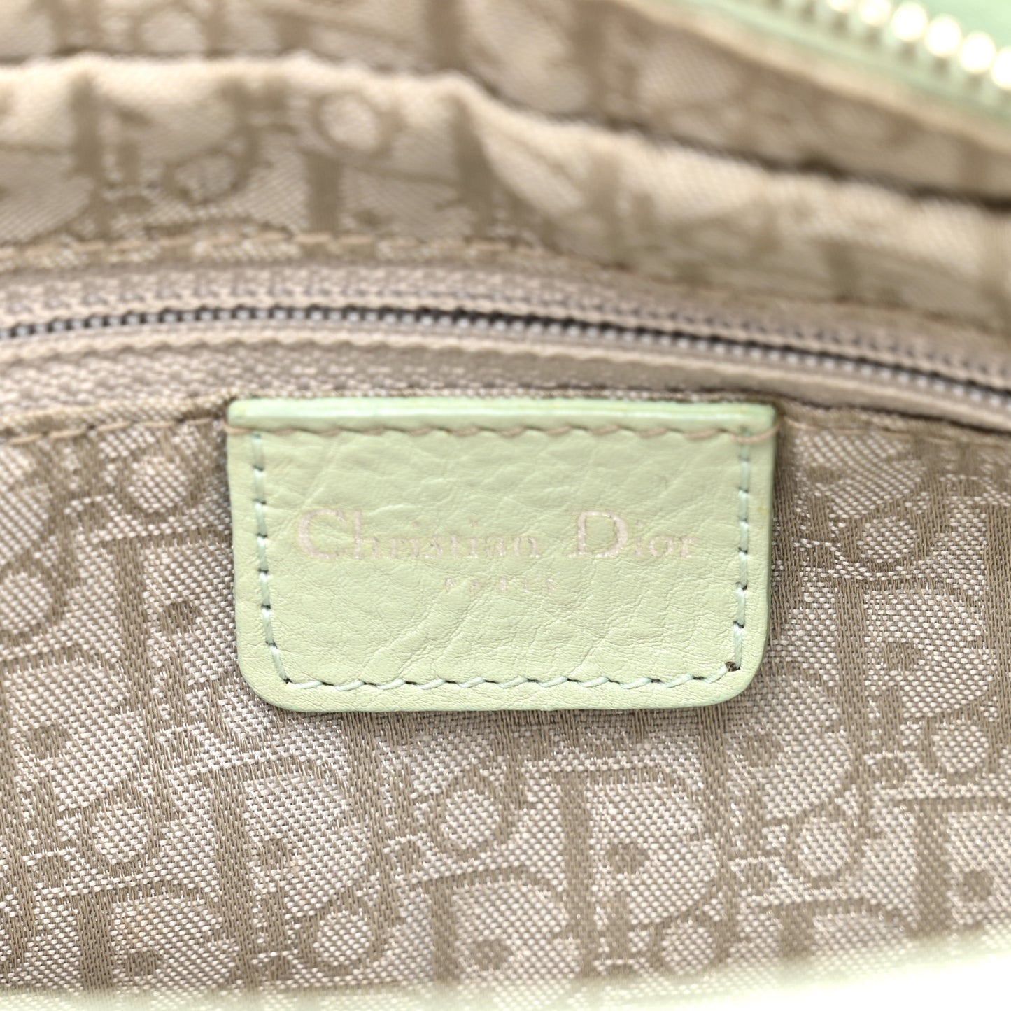 Calfskin Cannage Stitched Small East West Lady Dior Mint Green