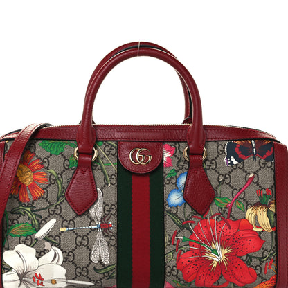Gucci GG Supreme Monogram Flora Web Medium Ophidia Boston Red 9 of 11