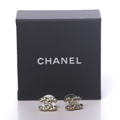 Chanel Crystal CC Earrings Gold 5 of 5