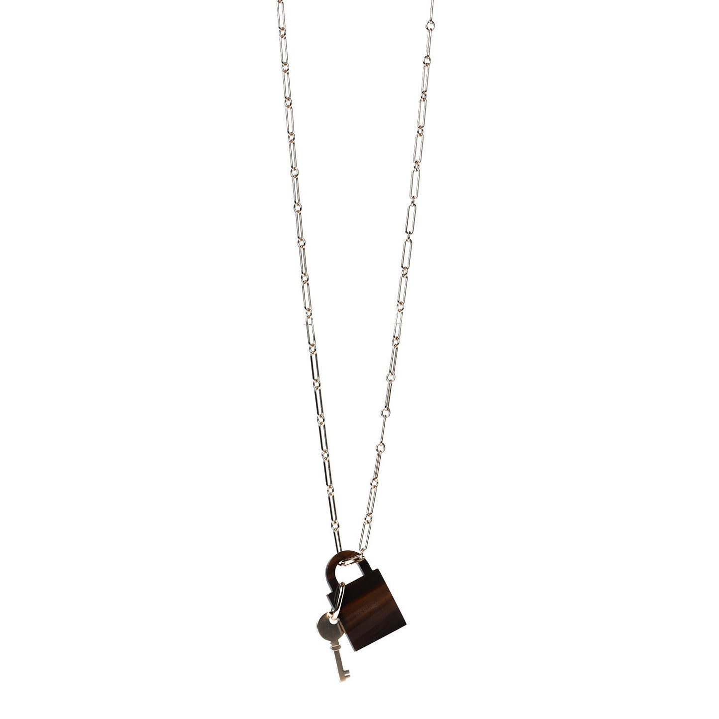 Permabrass Buffalo Horn Amulette Padlock PM Pendant Necklace