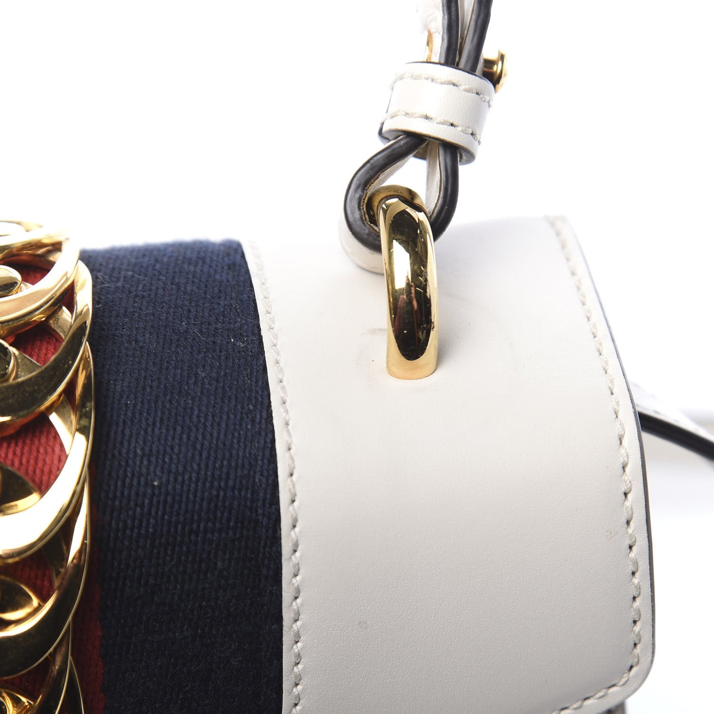 Calfskin Mini Sylvie Top Handle Bag White