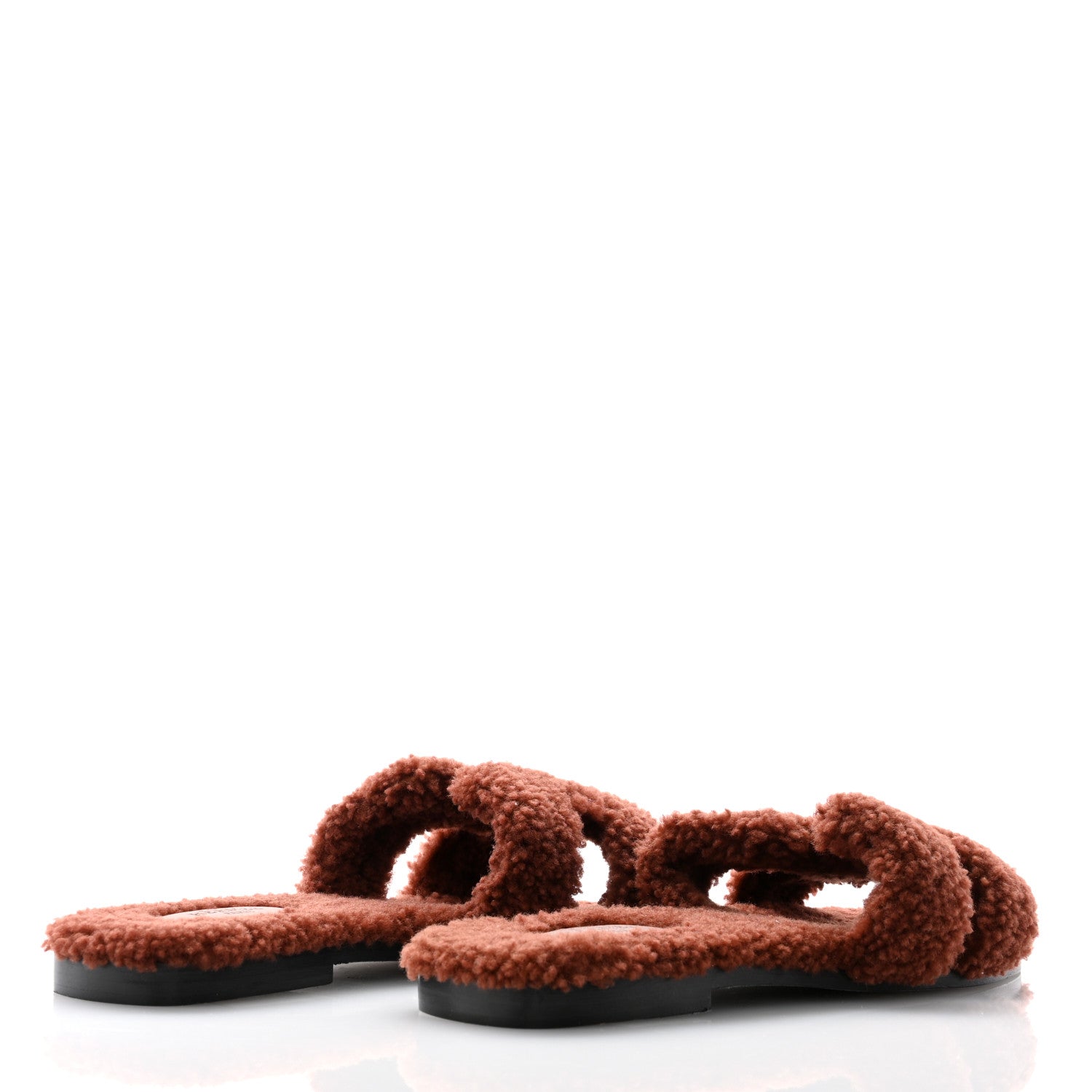 Hermes Woolskin Oran Sandals 39 Cognac 3 of 7
