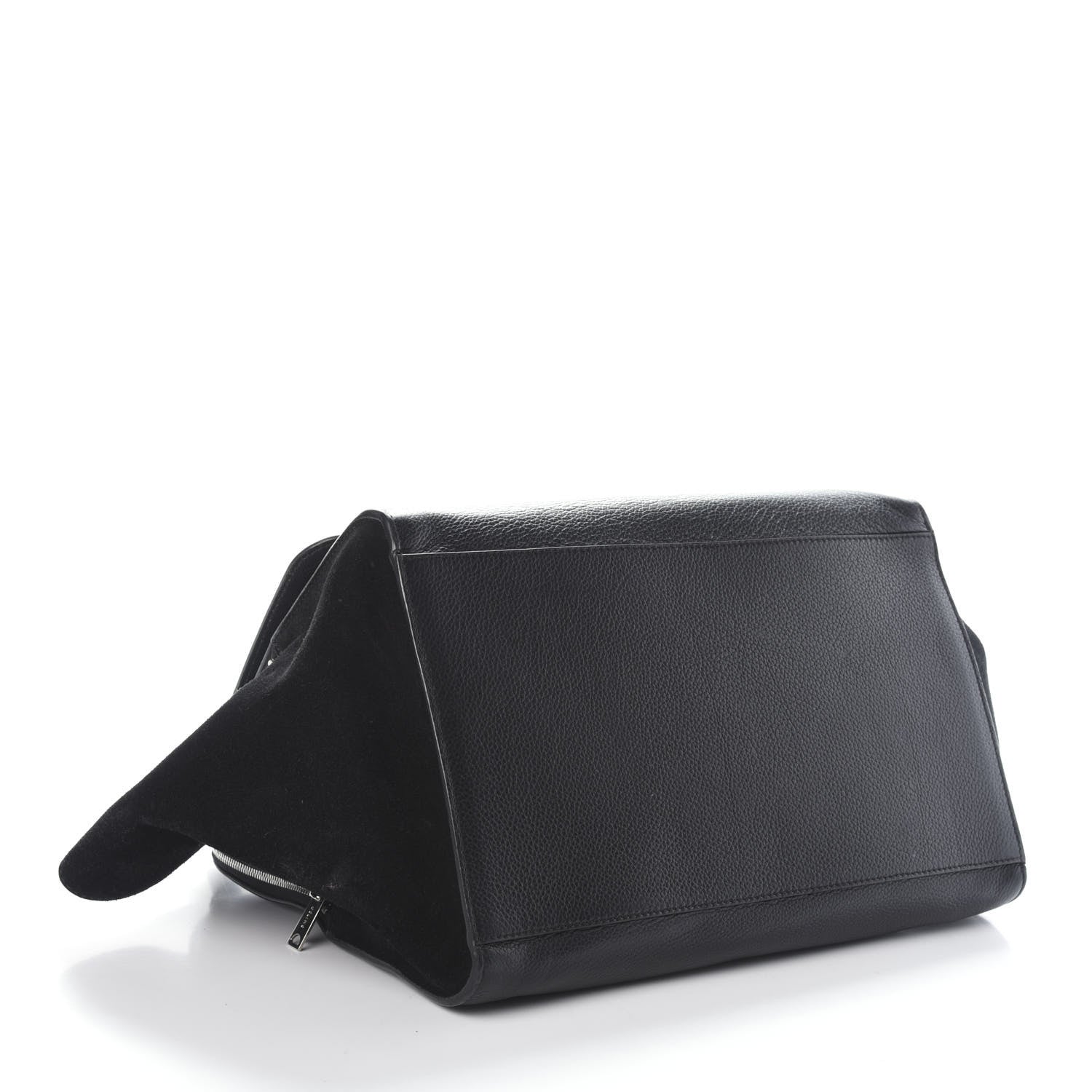 Celine Drummed Calfskin Suede Double Zip Trapeze Black 4 of 9