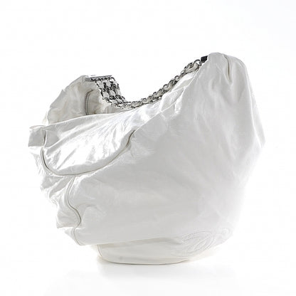 Chanel Patent Large Rock and Chain Hobo White 8 of 9
