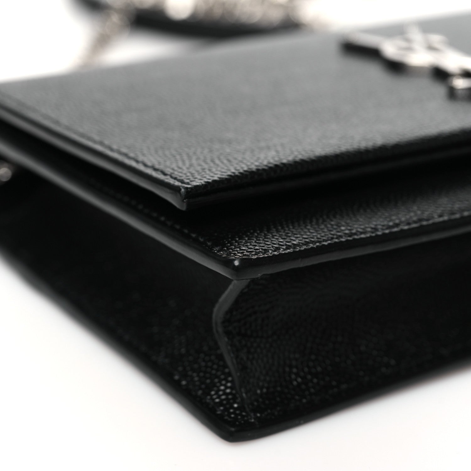 Saint Laurent Grain De Poudre Classic Monogram Kate Tassel Chain Wallet Black 8 of 9