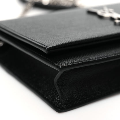 Saint Laurent Grain De Poudre Classic Monogram Kate Tassel Chain Wallet Black 8 of 9