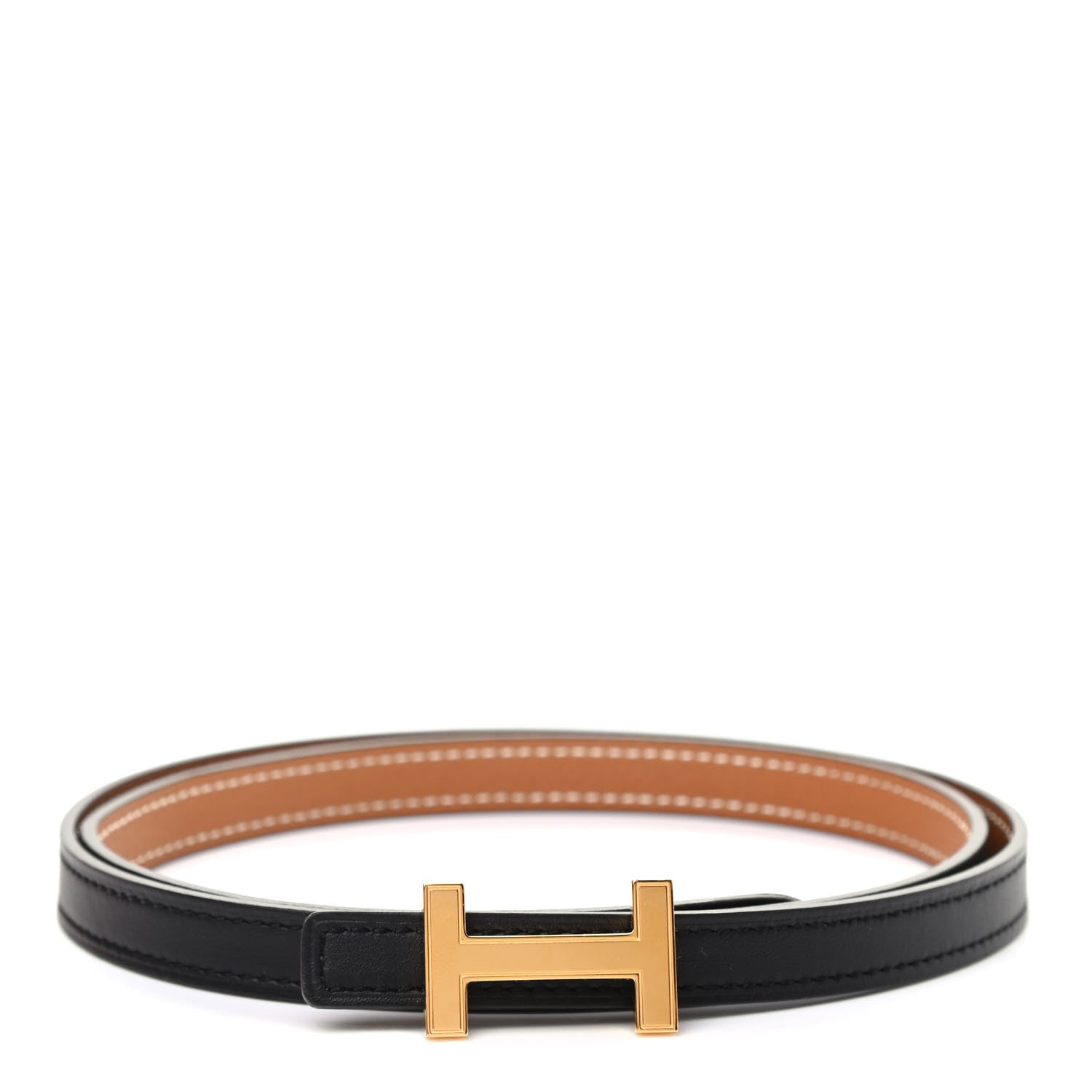 Hermes Swift Epsom 13mm Focus Belt 80 Black Gold 1 of 5