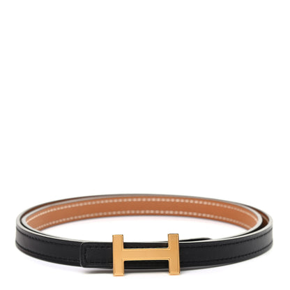 Hermes Swift Epsom 13mm Focus Belt 80 Black Gold 1 of 5