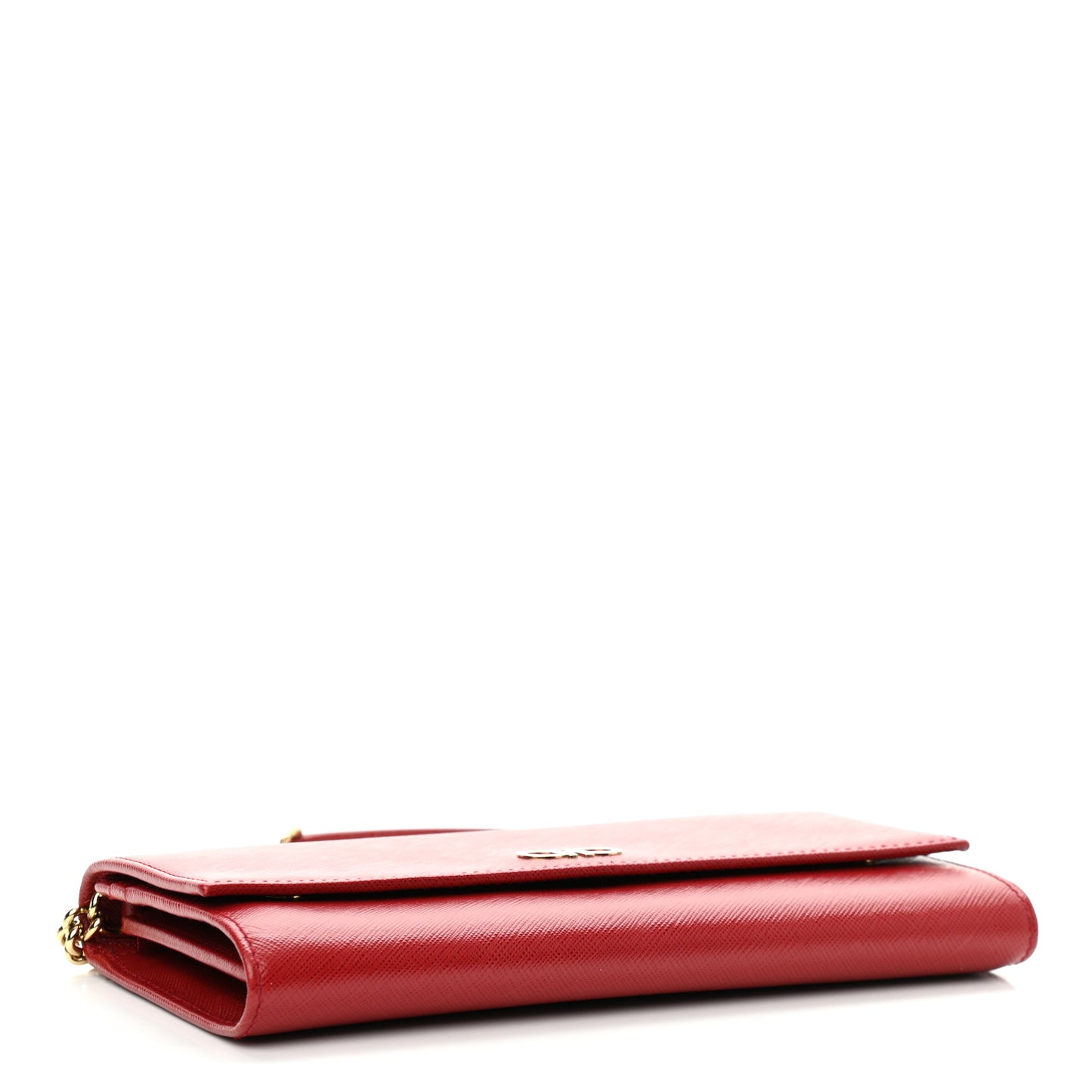 Printed Calfskin Gancini Wallet On Chain Red