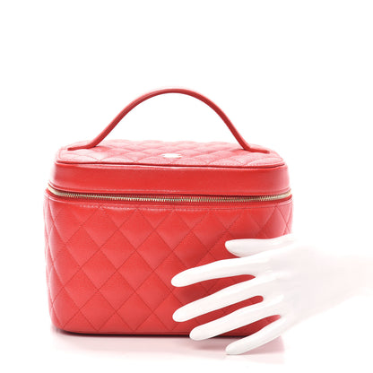Chanel Caviar Quilted Large Vanity Pouch Red 2 of 9
