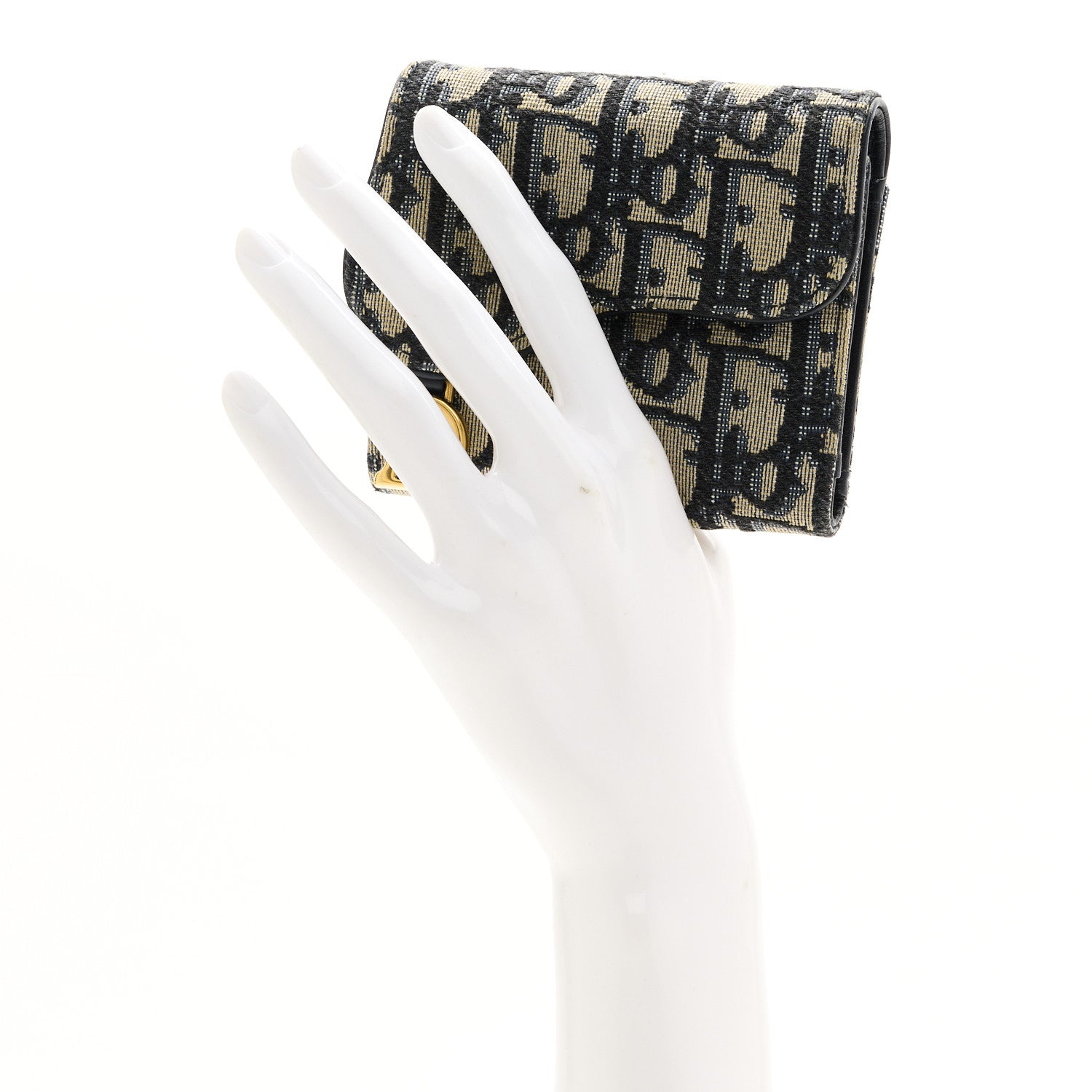 Christian Dior Oblique Saddle Lotus Wallet Blue 2 of 8