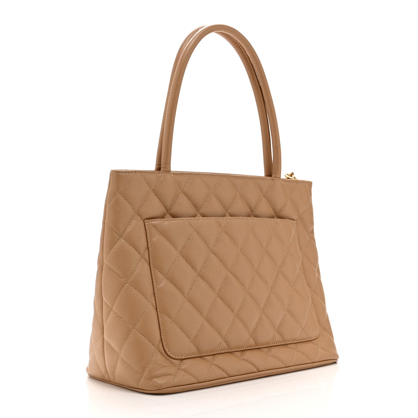 Caviar Quilted Medallion Tote Beige