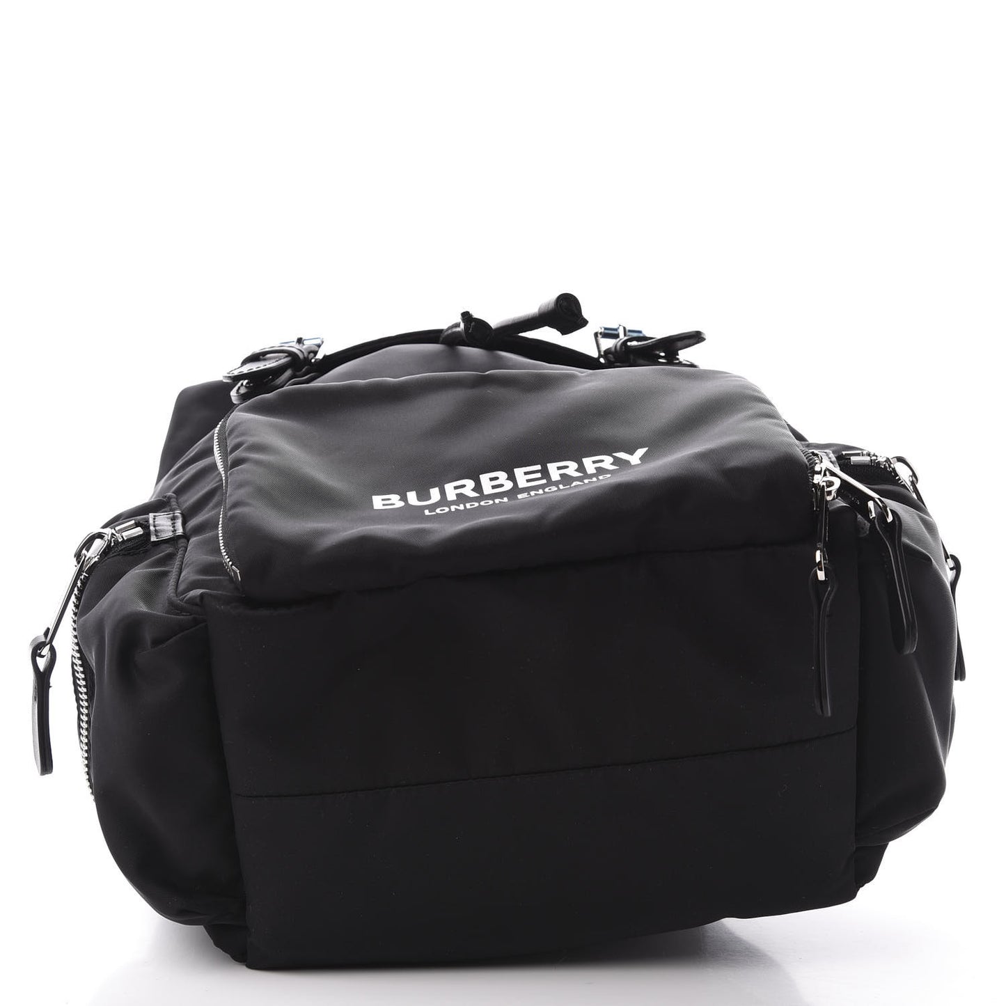 Nylon Logo Print Medium Rucksack Backpack Black