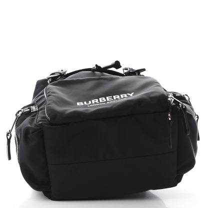 Burberry Nylon Logo Print Medium Rucksack Backpack Black 3 of 10