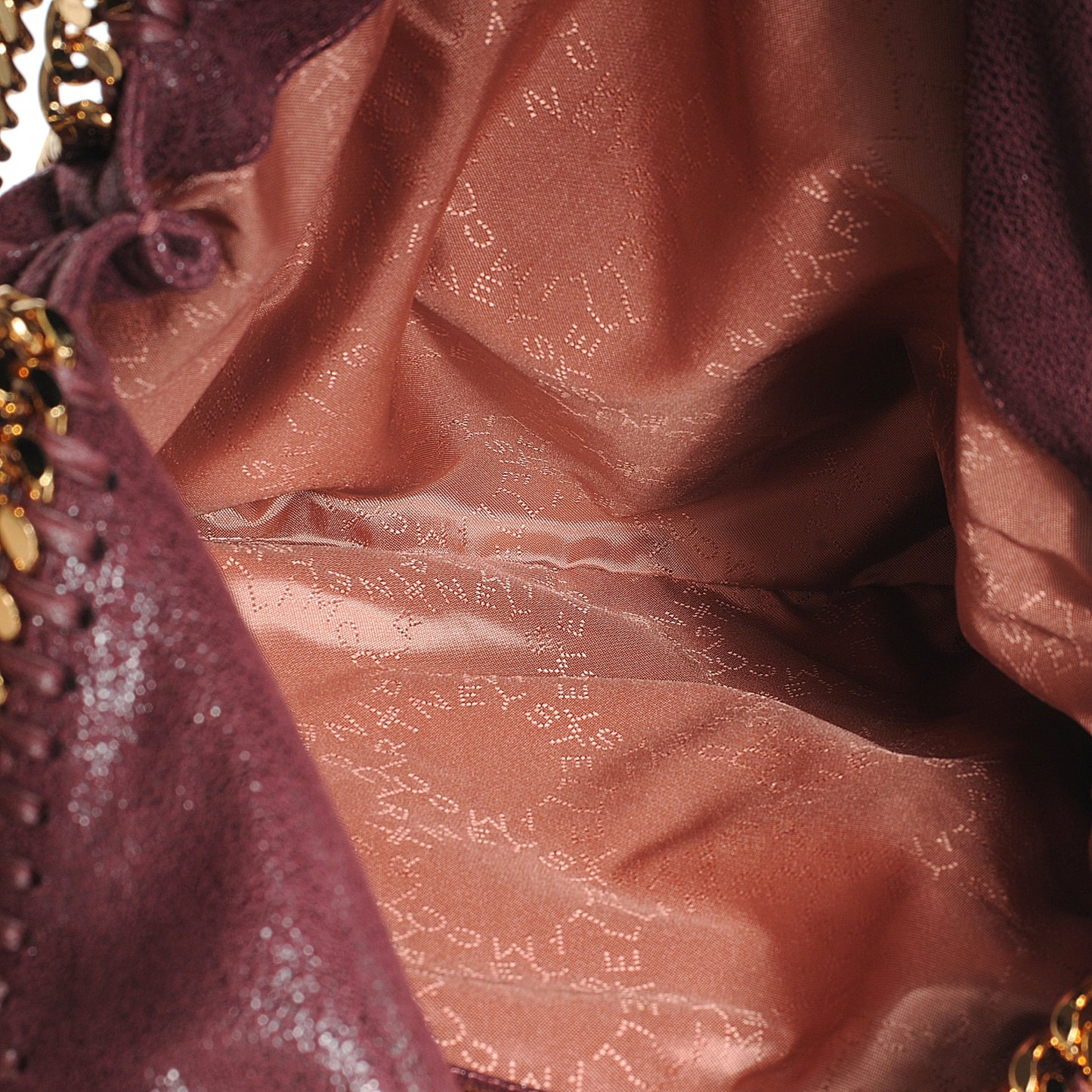 Faux Leather Shaggy Deer Falabella Small Plum