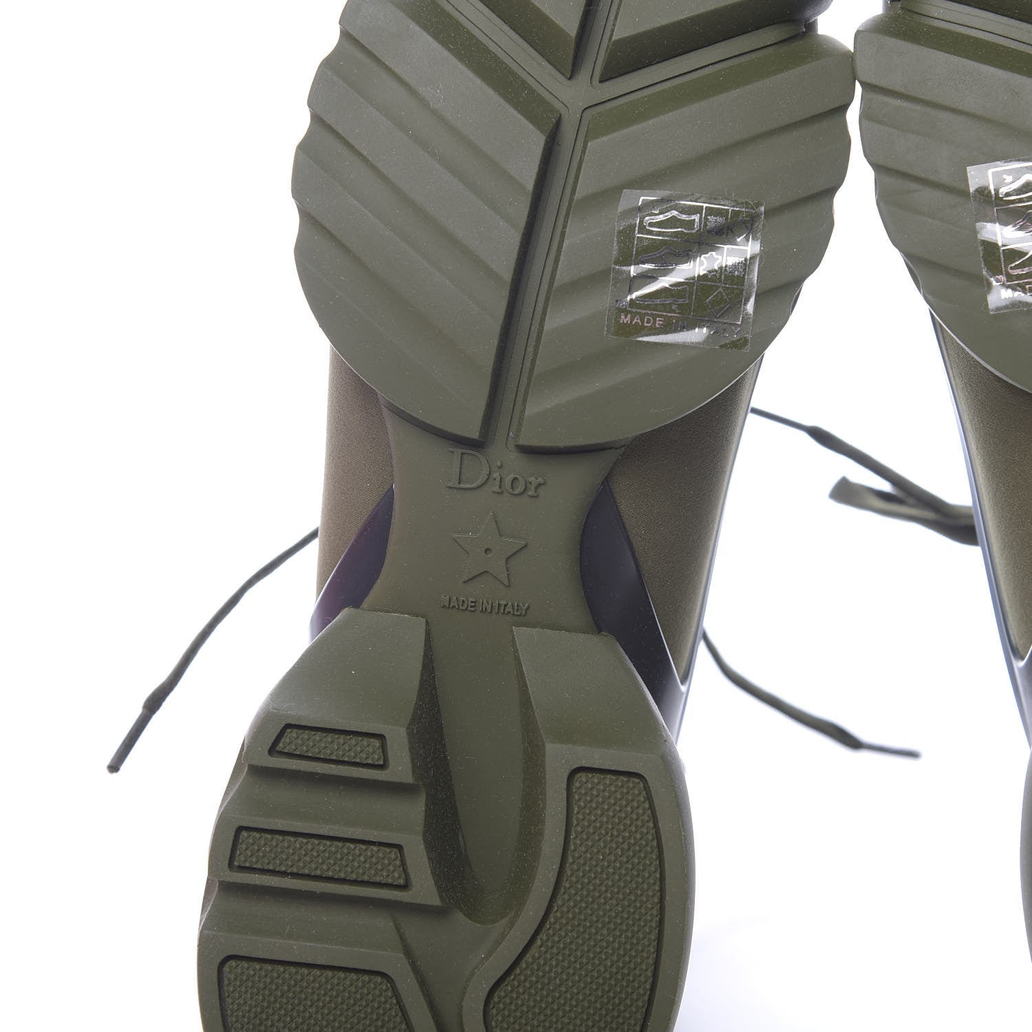 Christian Dior Neoprene Rubber Womens D-Connect Sneakers 35.5 Kaki 6 of 8