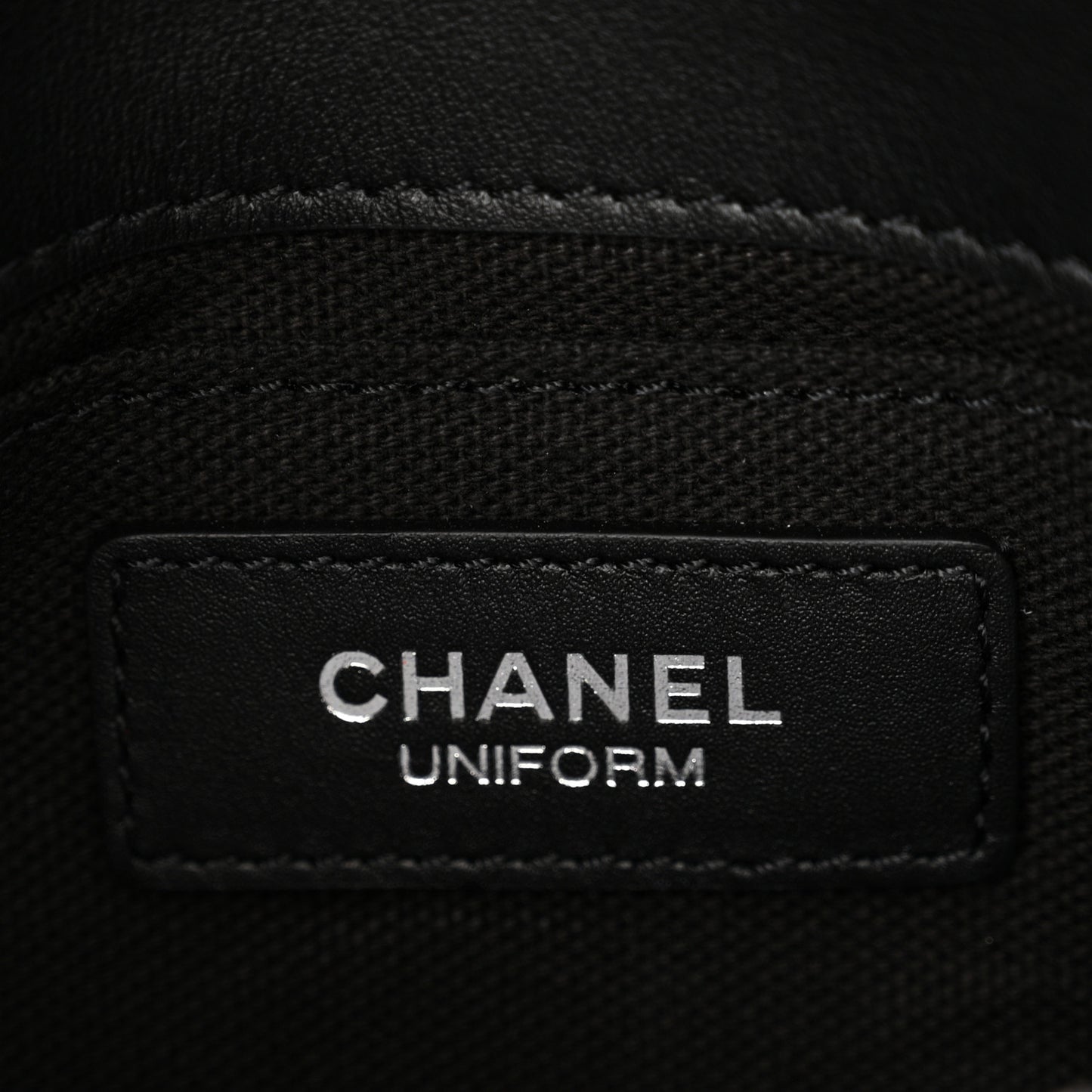 Calfskin Quilted CC Uniform Flap Belt Bag Black
