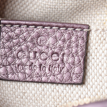 Gucci Metallic Pebbled Calfskin Mini Soho Chain Bag Purple 7 of 11