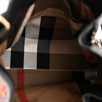 Burberry Grainy Calfskin House Check Medium Maidstone Black 5 of 14