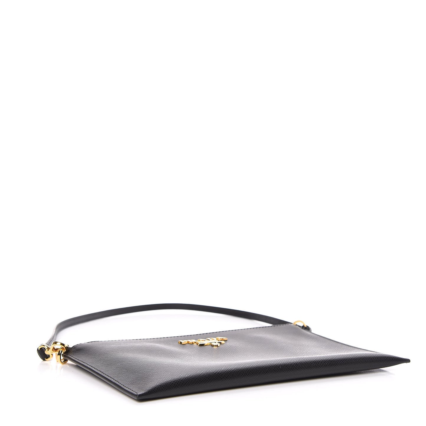 Saffiano Small Flat Pouch Black