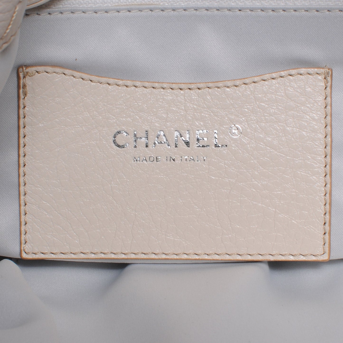 Glazed Calfskin On The Road Drawstring Tote Ivory